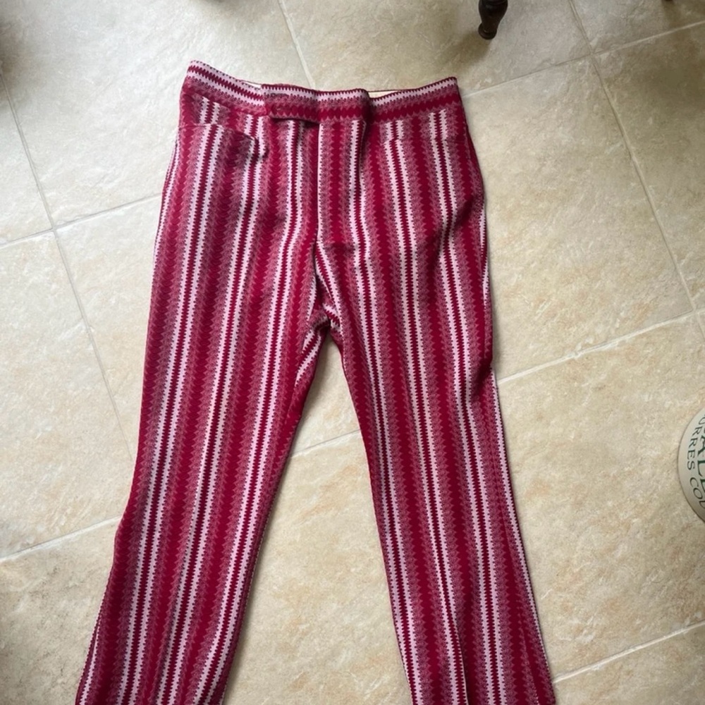 Vintage 70’s Stylish Red Patterned Men's Pants